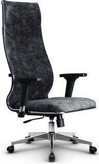 Кресло офисное Metta L 1m 42 Bravo подл.200/осн.004, велюр, тёмно-серое Метта