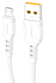 Кабель интерфейсный GoPower GP06M 00-00022779 USB (m)-microUSB (m) 2.4A ПВХ белый (1/200/800)