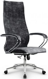 Кресло офисное Metta L 1m 42 Bravo подл.118/осн.053, велюр, тёмно-серое Метта