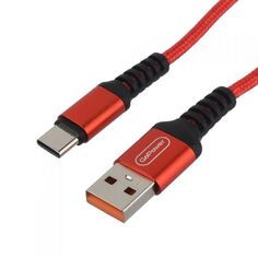 Кабель интерфейсный GoPower GP02T 00-00022792 USB (m)-Type-C (m) 1.0м 2.4A нейлон красный (1/200/800)