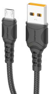 Кабель интерфейсный GoPower GP06M 00-00022780 USB (m)-microUSB (m) 2.4A ПВХ черный (1/200/800)