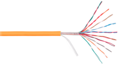 Кабель витая пара U/UTP 3 кат. 10 пар NIKOLAN NKL 8120C-OR 26AWG(0.41 мм), медь, одножильный (solid)