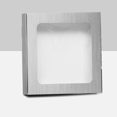 Коробка самосборная, с окном, серебрянная, 16 х 16 х 3 см Upak Land