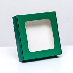 Коробка самосборная, зеленая, 13 х 13 х 3 см Upak Land