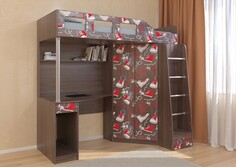 Кровати для подростков Подростковая кровать РВ-Мебель чердак Астра 7 Кеды (дуб шамони)