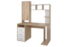 Стол компьютерный с надстройкой Мика СТЛ.165.16 Дуб сонома/Белый Bravo