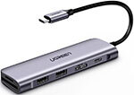 USB-концентратор 6 в 1 (хаб) Ugreen HDMI, 2 x USB 3.0, SD/TF, PD (70411)