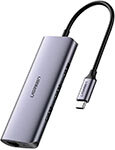 USB-концентратор 4 в 1 (хаб) Ugreen 3 x USB 3.0 RJ45 (60718)