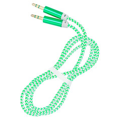Кабели кабель AUX 3.5-3.5мм SMARTBUY 1м зеленый нейлоновая оплетка