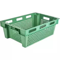 Ящик для сбора и хранения урожая 60х40х20 см 40 л полипропилен цвет зеленый Без бренда