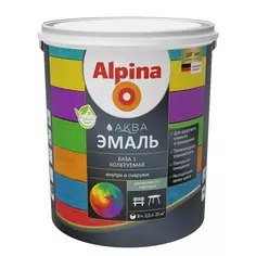 Эмаль Alpina Аква База 1 цвет белый 2.5 л