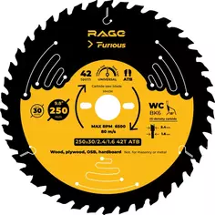 Диск пильный по дереву Rage Furious 42Т 250x30x2.4 мм
