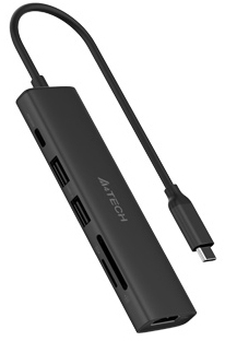 Разветвитель A4Tech DST-60C USB-C 2порт. серый 1909752