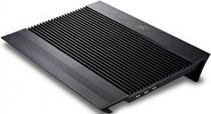 Подставка для ноутбука Deepcool N8 BLACK до 17", вентилятор 2x140мм, 2USB, алюминий, черный Retail box
