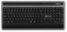 Клавиатура Oklick 860S Oklick 1809323 серый/черная USB беспроводная BT/Radio slim Multimedia (подставка для запястий) (1809323)