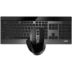 Клавиатура и мышь Wireless Rapoo 9900M BLACK 19354 клав:черный мышь:черный USB Bluetooth/Радио slim )