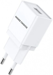 Зарядное устройство сетевое More Choice NC33 1USB 1.0A White