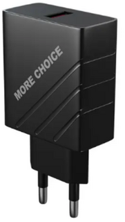 Зарядное устройство сетевое More Choice NC51QC 1USB 3.0A QC3.0 быстрая зарядка Black