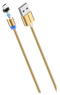 Кабель интерфейсный More Choice K61Sm Smart USB 3.0A для micro USB Magnetic нейлон 1м Gold