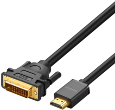 Кабель интерфейсный UGREEN HD106 10137_ HDMI to DVI(24+1), 5м, черный
