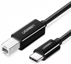 Кабель UGREEN US241 80811 USB-C 2.0 To USB-B 2.0 для подключения принтера, 1м, черный