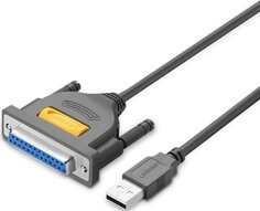 Кабель UGREEN US167 20224_ USB-A to DB25 Parallel Printer Cable для принтера, 2м, серый