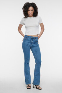 брюки джинсовые женские Джинсы клеш удлиненные с высокой посадкой Befree