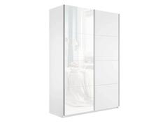 Шкаф Прайм 2 TM_L-140 Белый снег ЛДСП Стекло белое 1400*2300*570 Bravo