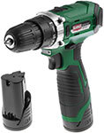 Дрель-шуруповерт аккумуляторная Hammer ACD12/2CS, 12 В, 2x1.5 Ач, LiION, 10 мм, 0-350/0-1400 об/мин, 26 Нм, в кейсе