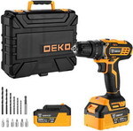 Дрель-шуруповерт Deko DKCD20 Impact, 20 В, 2*4.0 Ач (063-4420) ДЕКО