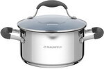 Кастрюля MAUNFELD LAURA MCS22S08GR, из нержавеющей стали, со стеклянной крышкой, 18 см