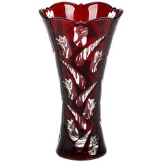Ваза стекло, настольная, 23.5х13 см, Рубин тюльпан, Y4-6626