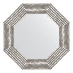 Зеркало в багетной раме Evoform волна хром 90 мм 56,6х56,6 см