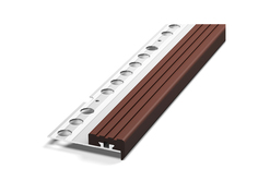 Закладки для плитки металлические профиль для кафеля алюминиевый ступень 9х25х2500 мм, коричневый, накладной, ПУ09 Лука