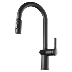 Смесители для кухни смеситель для кухни ESKO вытяжной LED дисплей черный ЕСКО