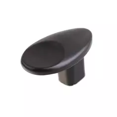 Ручка-кнопка мебельная ассиметричная цвет черный Без бренда