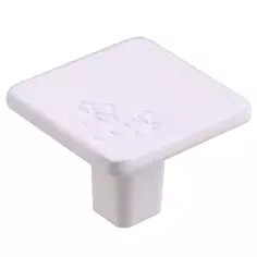 Ручка-кнопка мебельная квадрат цвет белый Без бренда