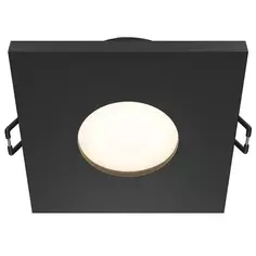 Светильник точечный встраиваемый влагозащищенный Voltega под отверстие 65 мм квадрат 4 м² цвет черный Без бренда