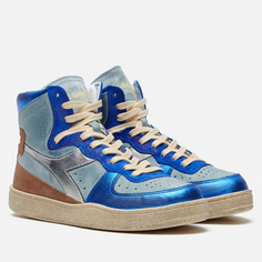 Женские кроссовки Diadora Heritage Mi Basket Metal Pigskin Used, цвет голубой