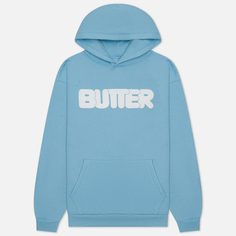Мужская толстовка Butter Goods Puff Rounded Logo Hoodie, цвет голубой, размер L