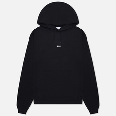 Мужская толстовка MSGM Micrologo Print Brushed Hoodie, цвет чёрный, размер L
