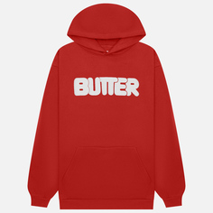 Мужская толстовка Butter Goods Puff Rounded Logo Hoodie, цвет красный, размер S