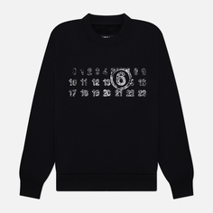Женская толстовка Maison Margiela MM6 Number Logo Crew Neck, цвет чёрный