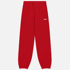 Женские брюки MSGM Micrologo Print Seasonal, цвет красный