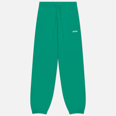 Женские брюки MSGM Micrologo Print Seasonal, цвет зелёный, размер S