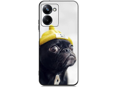 Чехол DF для Realme 10 Pro 5G Silicone Print Art141 Black rmCase-28