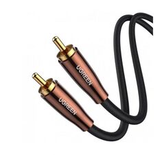 Кабель UGREEN AV155 10190_ RCA Coaxial Cable Copper Case Braid, 2м, черно-медный