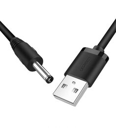 Кабель UGREEN US277 10376_ USB 2.0-A to DC 3.5mm M/F Charging, 1м, черный