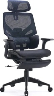 Кресло офисное Cactus CS-CHR-MC01-BLBK синий сиденье черный сетка/ткань с подголов. крестов. пластик подст.для ног