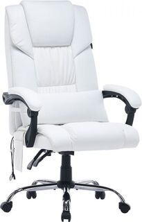 Кресло офисное Cactus CS-CHR-OC02M-WT белый эко.кожа крестов. сталь